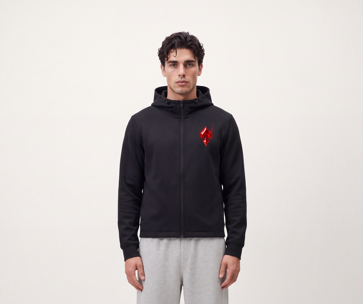 Full Zip Crimson Spade Hoodie