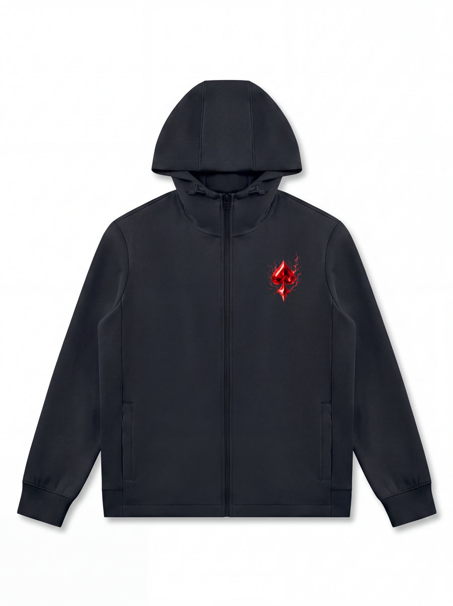 Full Zip Crimson Spade Hoodie